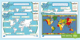 International / World Time Zones Worksheet (teacher made)