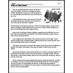 What Are Time Zones? - Reading Comprehension Worksheet | edHelper