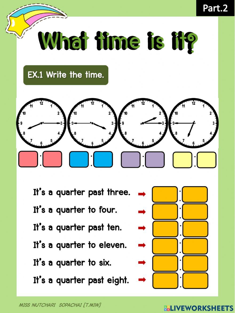 Time Zones online exercise  