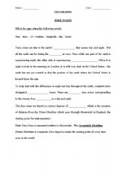 time zone worksheet with answers