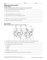 time zone worksheet year 6