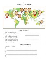 World Time Zones - ESL worksheet by pyata4ok
