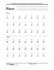 timed addition worksheet for 2nd grade
