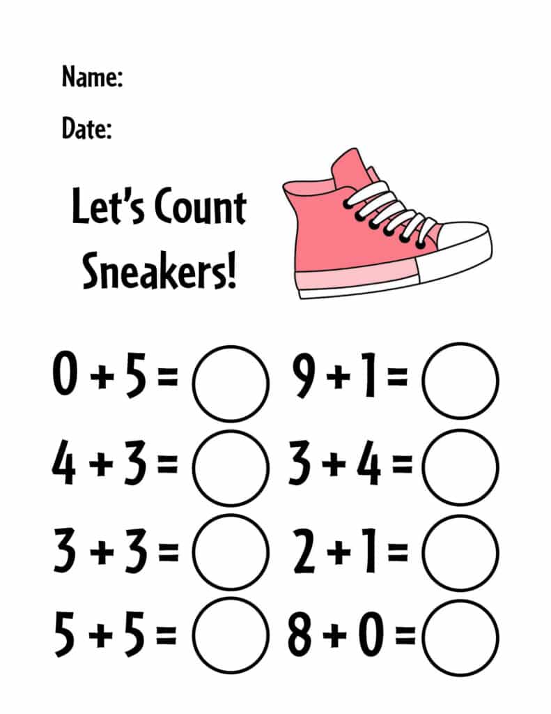 timed addition worksheet for kindergarten