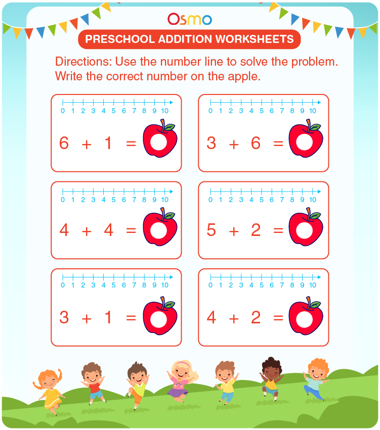 timed addition worksheet for kindergarten