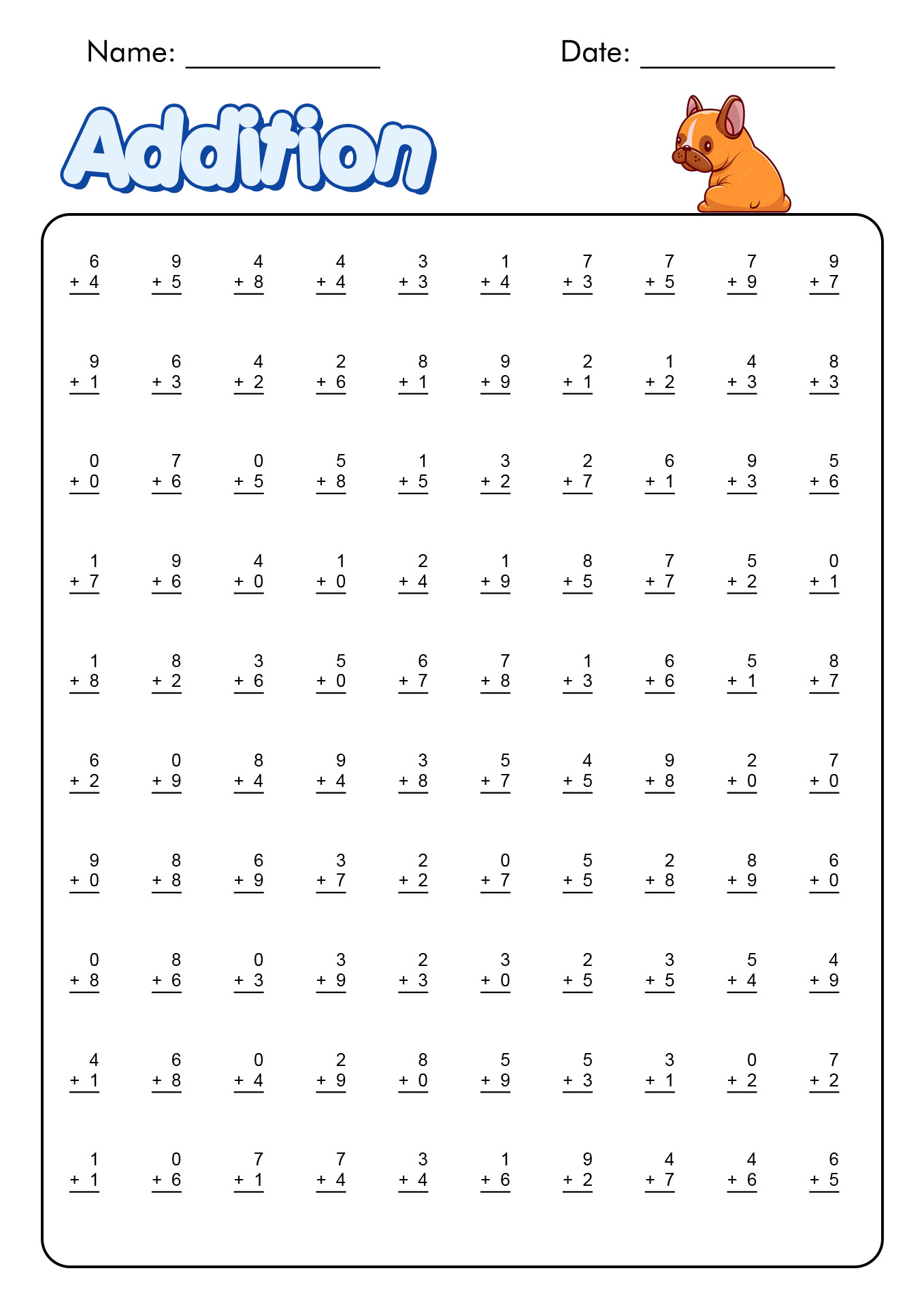 18 1 Minute Timed Addition Worksheets - Free PDF at worksheeto.com