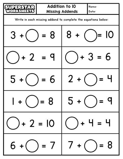 1st Grade Math Worksheets -Worksheets Library