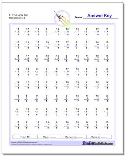 timed subtraction worksheet for 2nd grade
