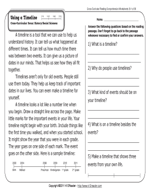 timeline worksheet for 5th