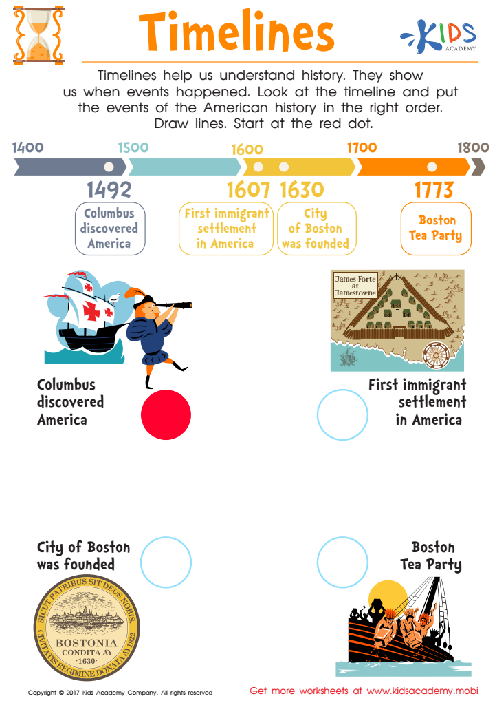 American History Timeline Worksheet: Free Printable PDF for Kids ...