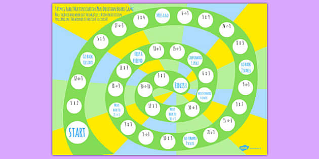 times table printable board games