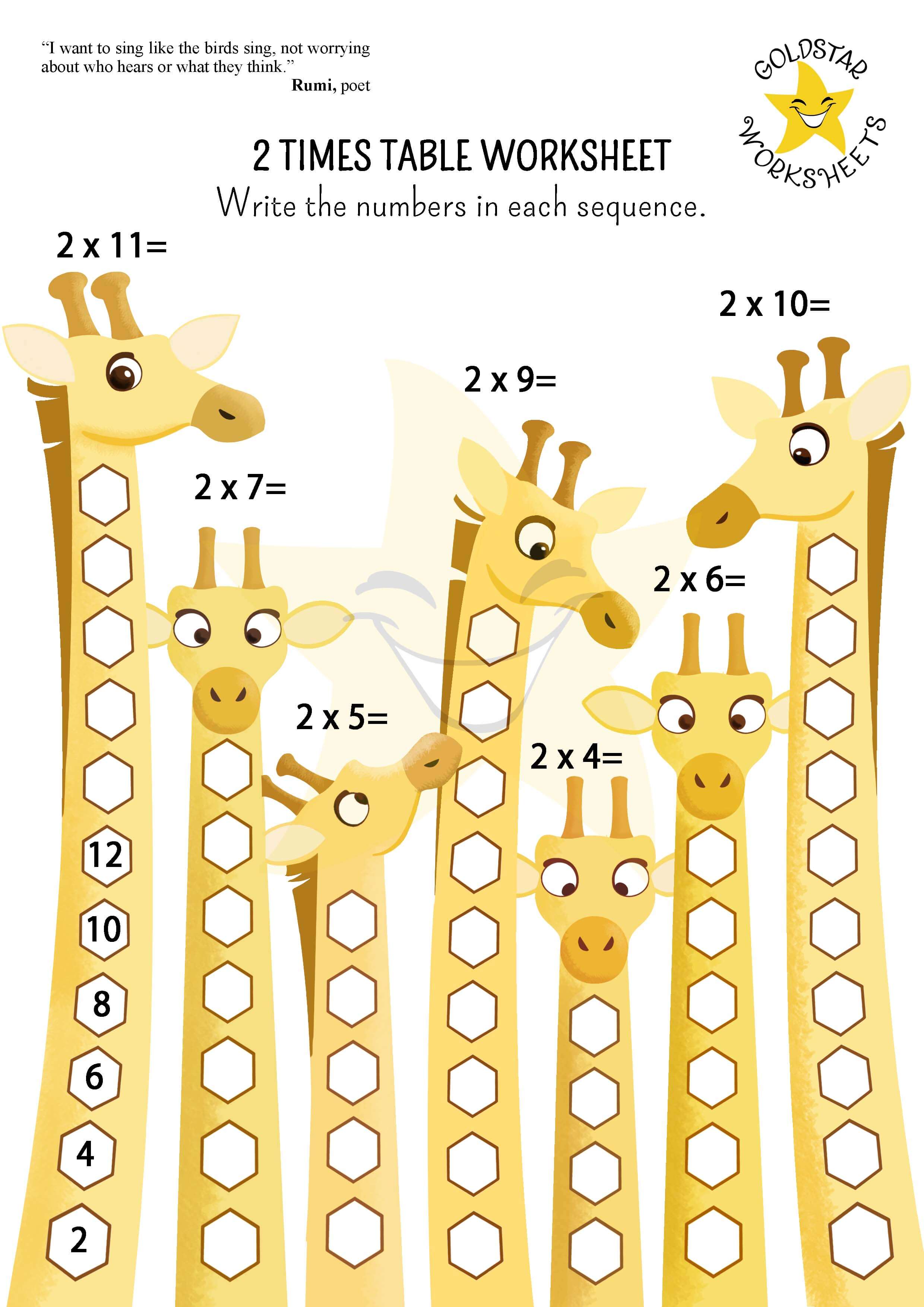 times table printable worksheet