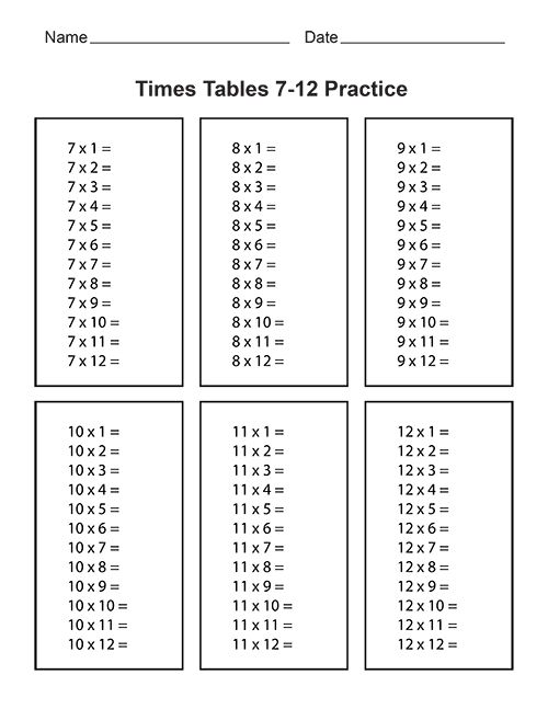 Free Printable Multiplication Worksheets - Tims Printables