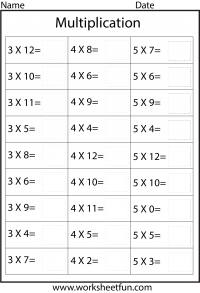 Multiplication - Mixed Times Tables - Ten Worksheets / FREE ...