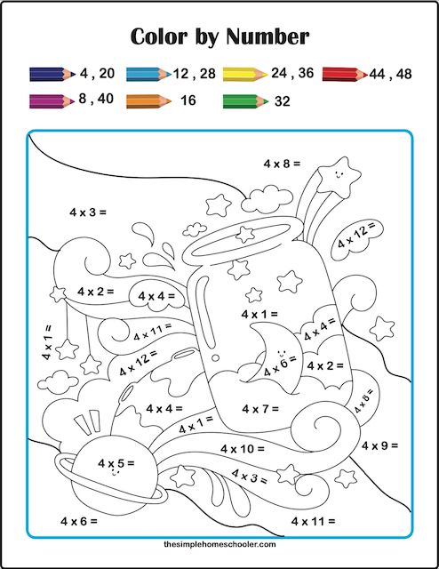 Free (& FUN!) 4 Times Table Worksheet Packet: Easy Print - The ...