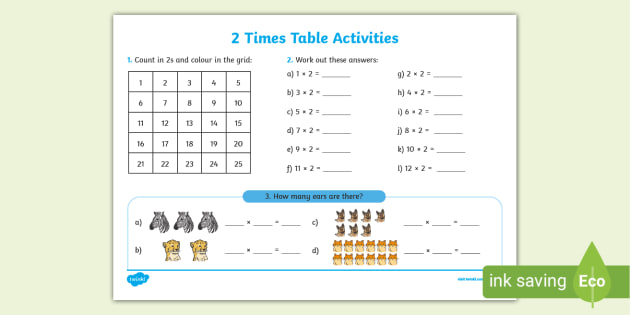 FREE! - 2 Times Table Activity - KS1 &  KS2 Maths