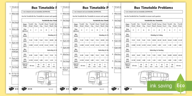 Reading Timetables - KS2 - Activity Worksheet (teacher made)