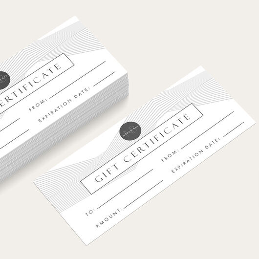 tiny print gift certificate code
