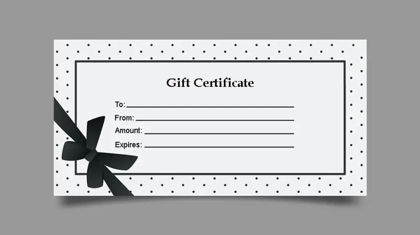 tiny print gift certificate code