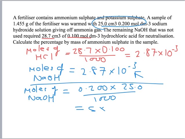 Back Titration Calculations from www.ChemistryTuition.Net