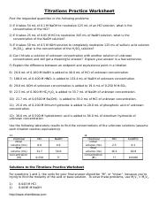 Free Printable Acids and Bases Titration Worksheets Worksheets Library