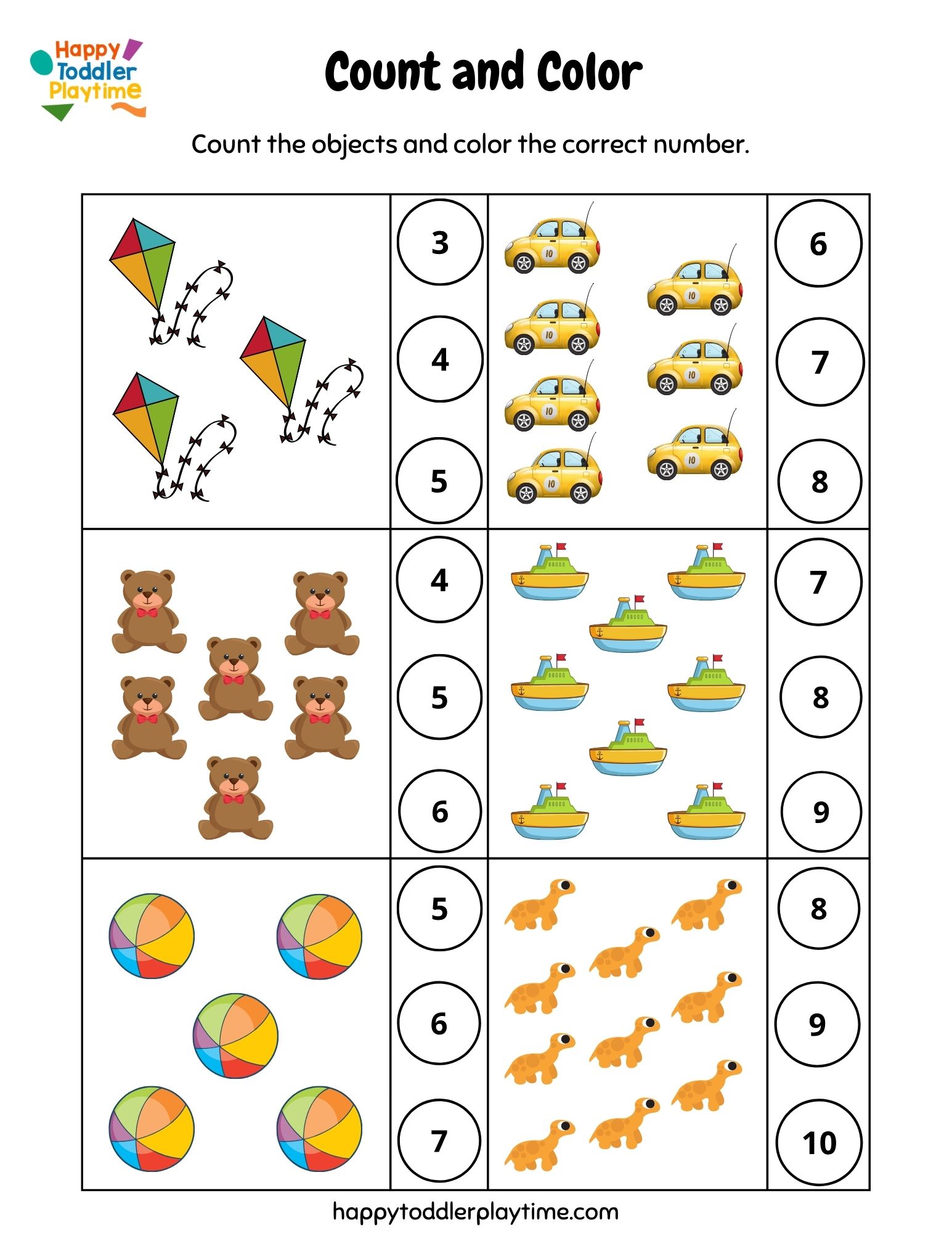 Free Printable Kindergarten Counting Worksheets - Happy Toddler ...