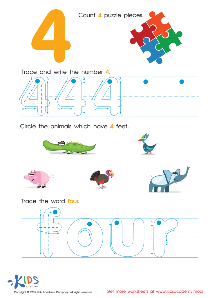 Preschool number tracing worksheet - free Pre-K PDF worksheets