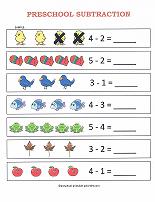 toddlers subtraction worksheet