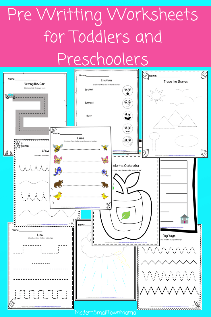 Pre Writing Worksheets for Toddlers and Preschoolers -