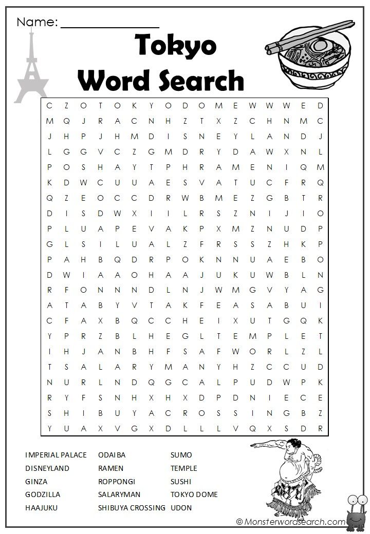 Tokyo Word Search - Monster Word Search