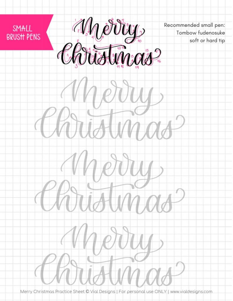 Merry Christmas Calligraphy Tutorial + FREE Worksheet