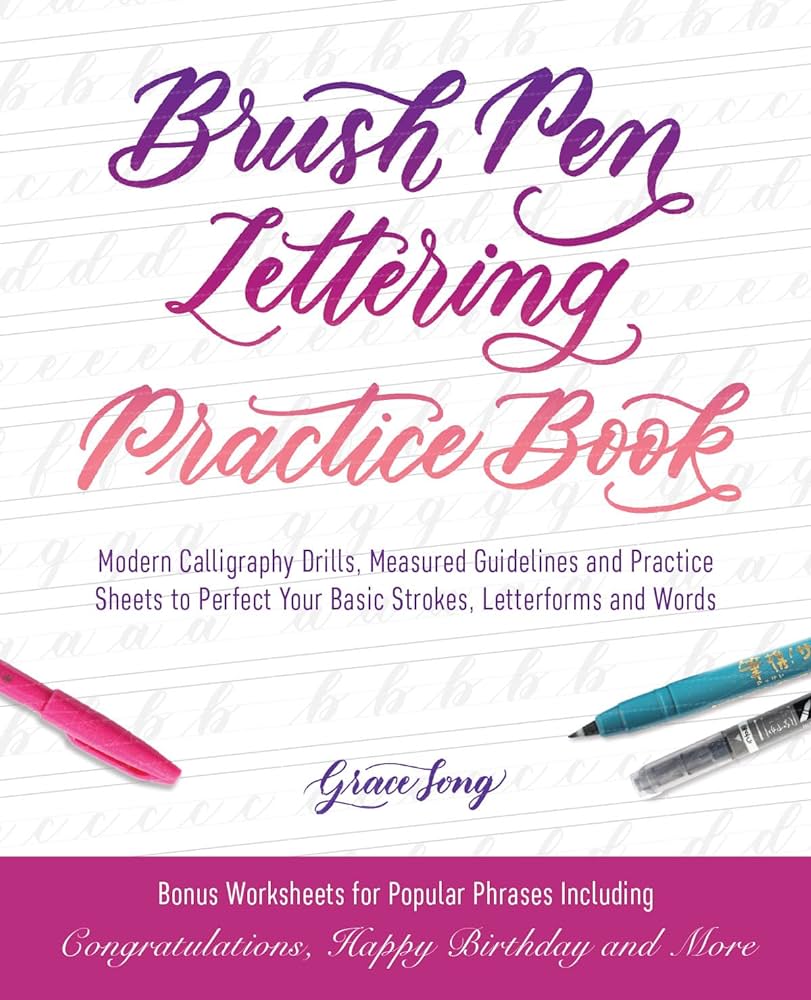 tombow brush pen lettering worksheet