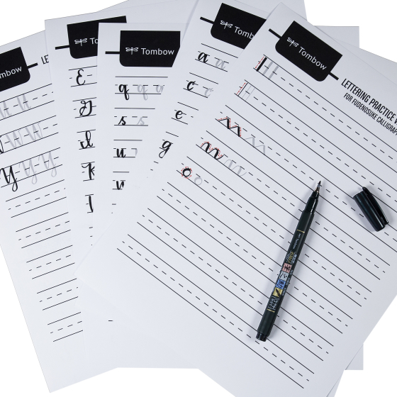 tombow brush pen lettering worksheet