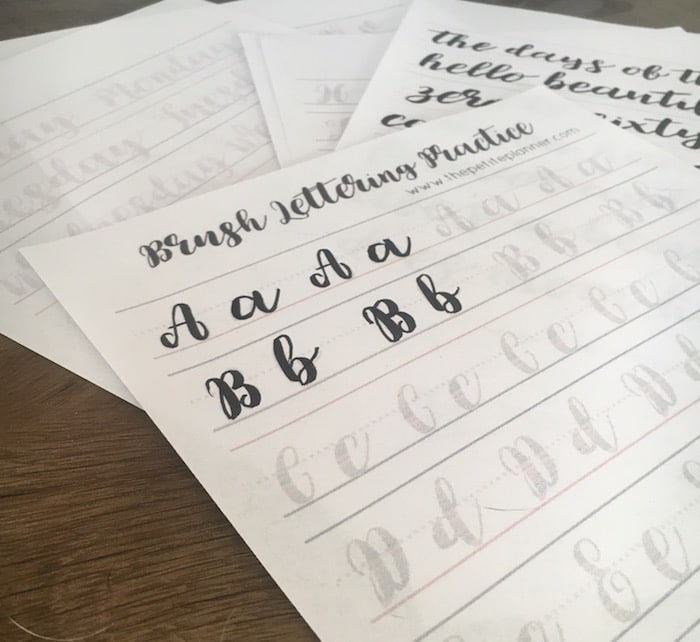 tombow brush pen lettering worksheet