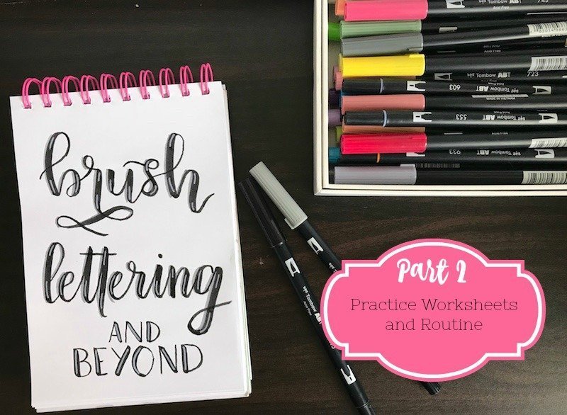 tombow brush pen lettering worksheet