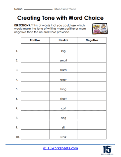 tone and mood worksheet