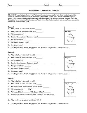 tonicity and osmosis worksheet answers