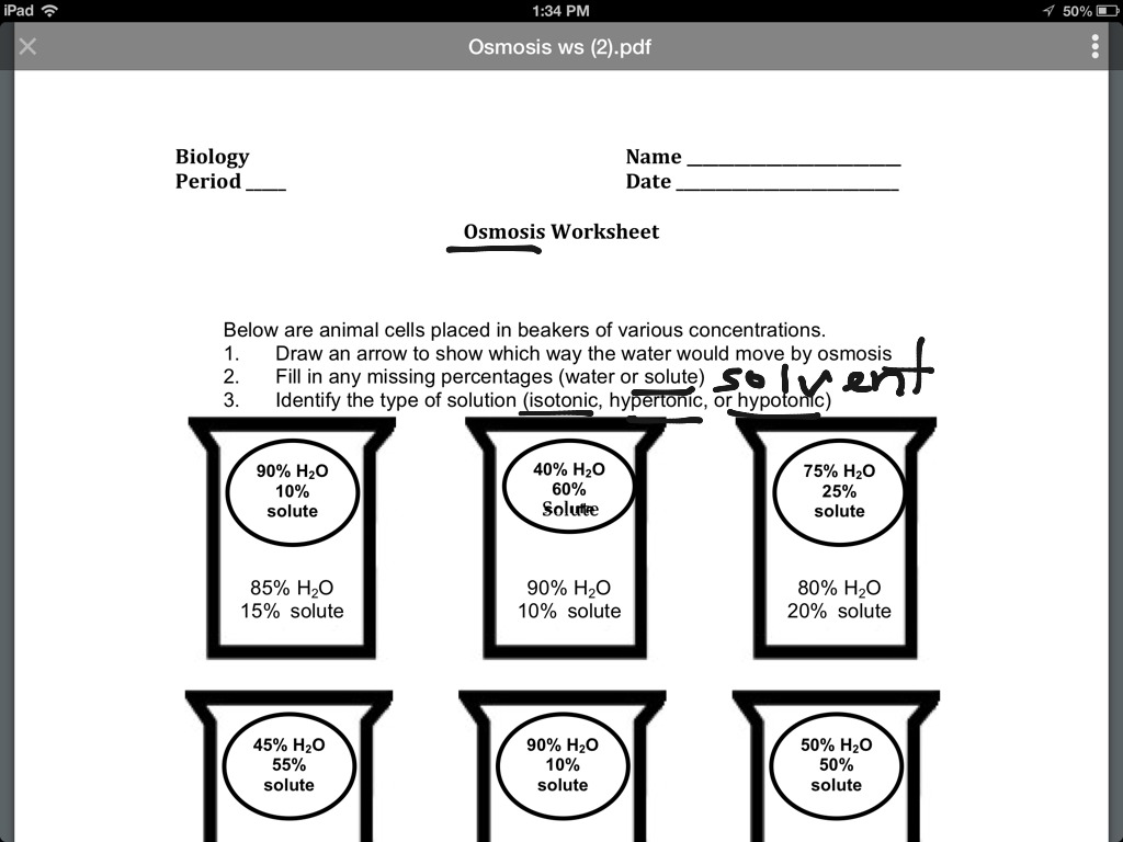 Topic - Osmosis | ShowMe Online Learning - Worksheets Library