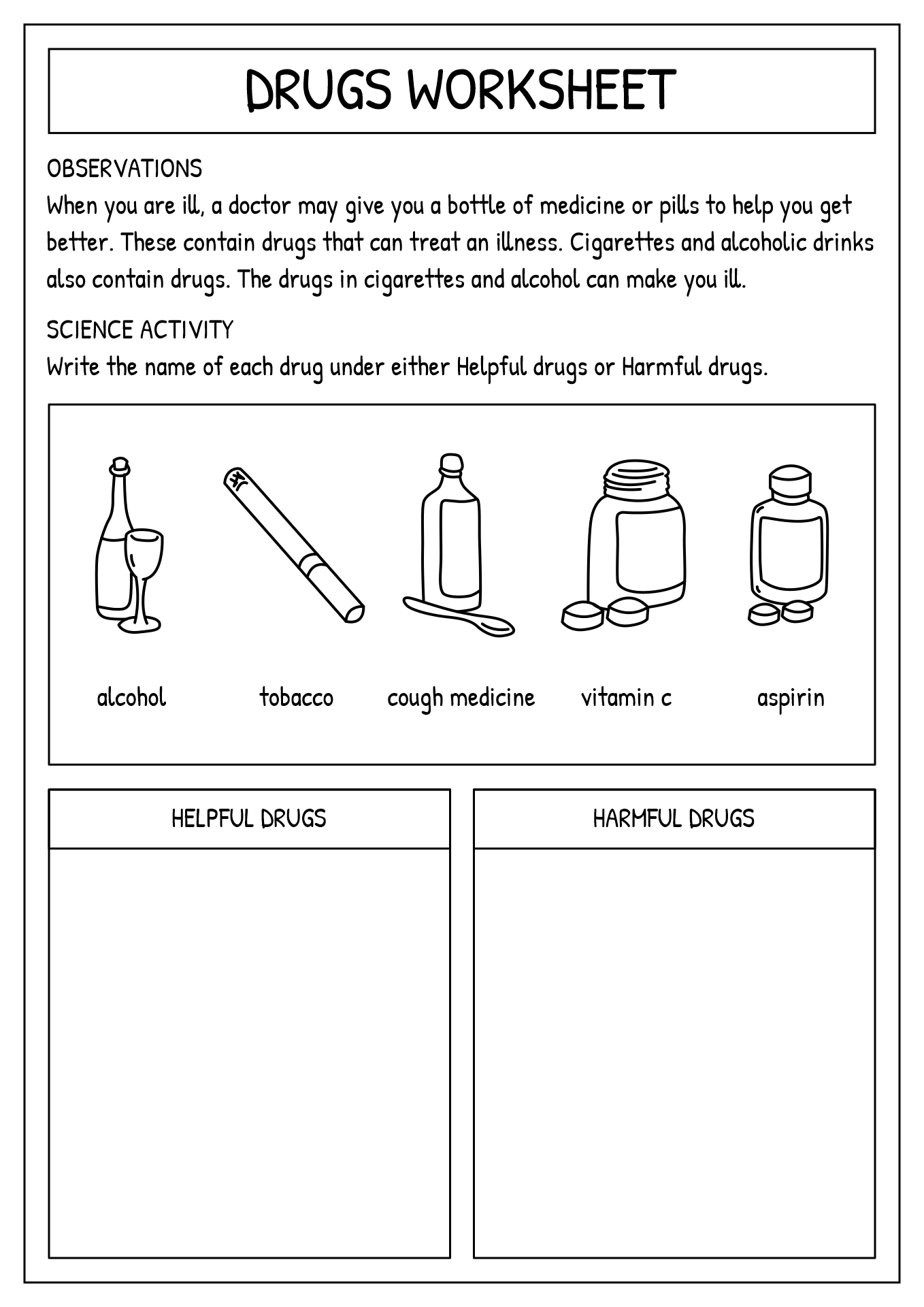 14 Drug Free Worksheets Activities - Free PDF at worksheeto.com