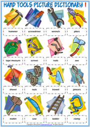 Hand Tools ESL Vocabulary Worksheets