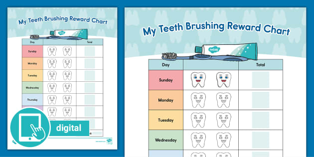 tooth brushing reward chart printable
