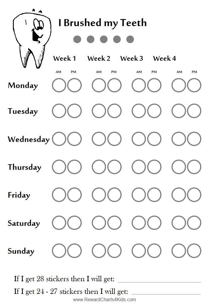 Free Printable Teeth Brushing Chart | Instant Download