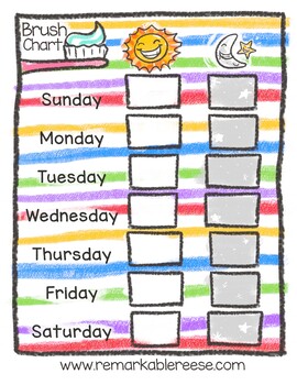 tooth brushing reward chart printable