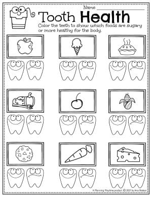 Dental Health Worksheets Preschool - Planning Playtime