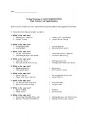TOPIC SENTENCES - Main idea &  Topic Sentence Practice - ESL ...