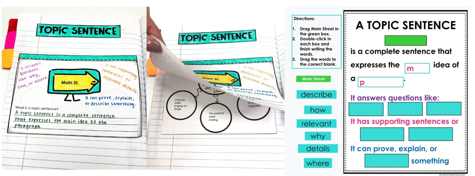 topic sentence worksheet high school