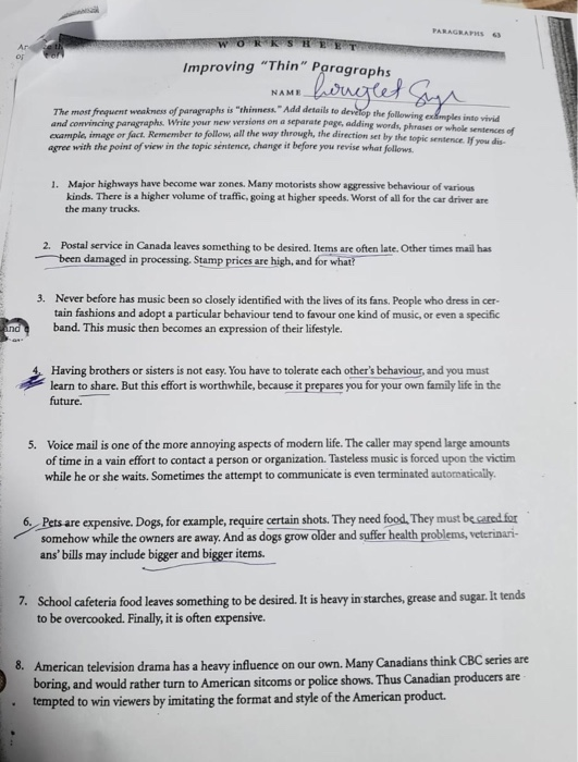 topic sentence worksheet high school