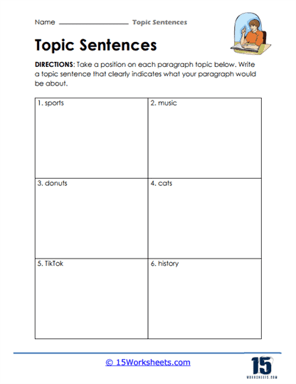 Topic Sentences Worksheets - 15 Worksheets Library