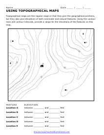 Topography Worksheets