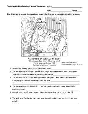 Topographic Map Worksheet Answer Key Pdf - Fill Online, Printable ...